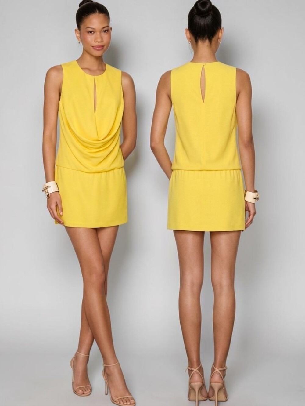 BLACK HALO Draped Front Sleeveless Mini Dress - Size 2